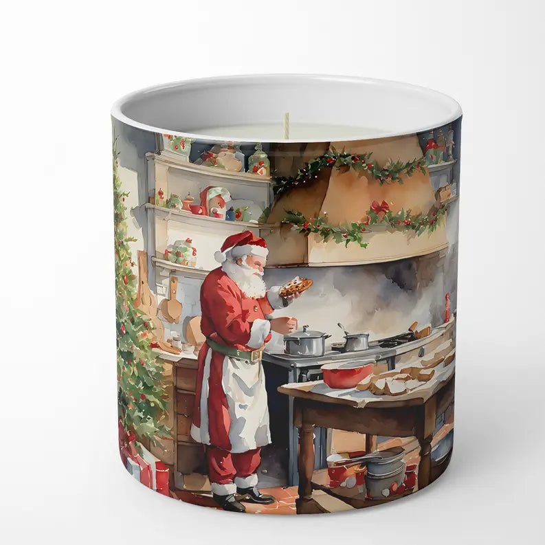 Cookies with Santa Claus Papa Noel Decorative Soy Candle Caroline's Treasures