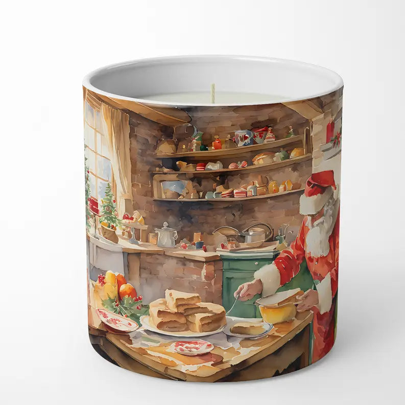 Cookies with Santa Claus Papa Noel Decorative Soy Candle Caroline's Treasures