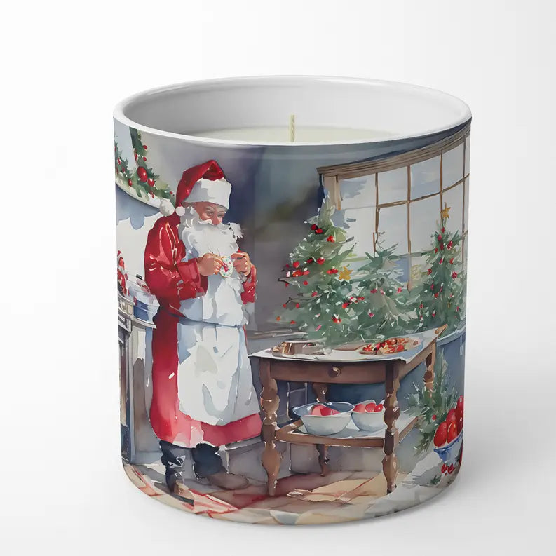 Cookies with Santa Claus Papa Noel Decorative Soy Candle Caroline's Treasures
