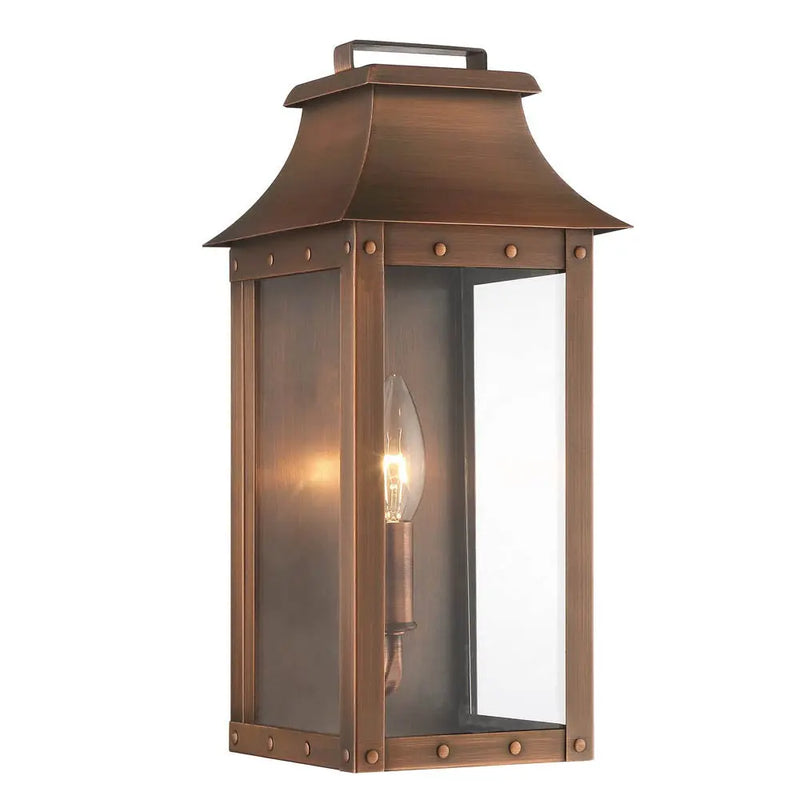 Copper And Clear Transparent Dimmable Outdoor Hanging Light With Copper And Clear Shades Homeroots Outdoor