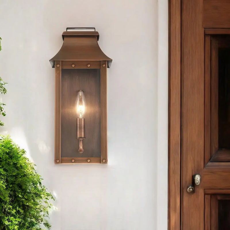 Copper And Clear Transparent Dimmable Outdoor Hanging Light With Copper And Clear Shades Homeroots Outdoor