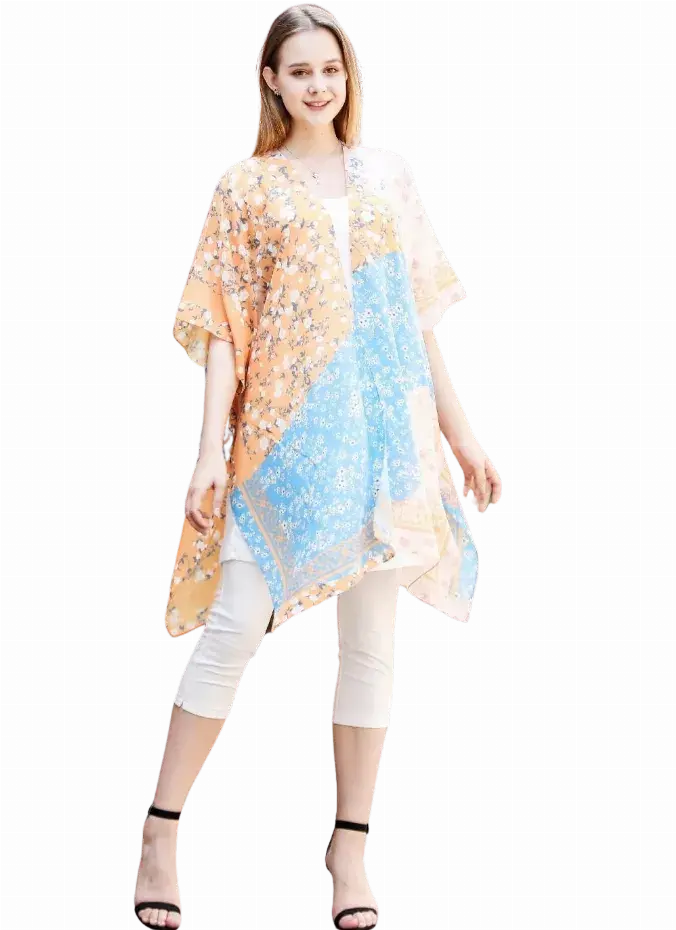 Coral-Daisy Kimono JC Sunny Fashion