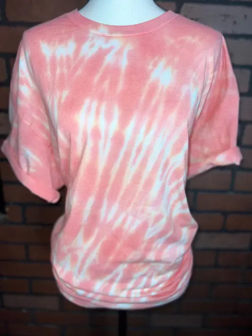 Coral Tie Dye Blank Tee The Blended Owl