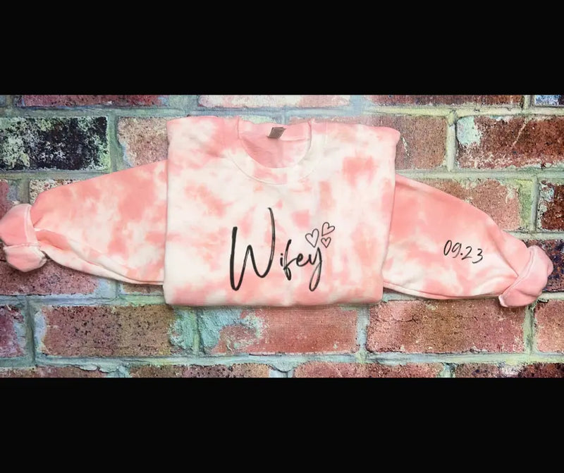 Coral Tie Dye Crewneck Sweatshirt or Long Sleeve Tee The Blended Owl