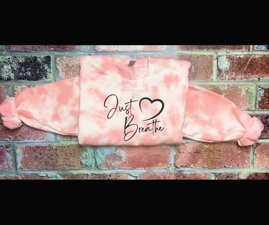 Coral Tie Dye Crewneck Sweatshirt or Long Sleeve Tee The Blended Owl