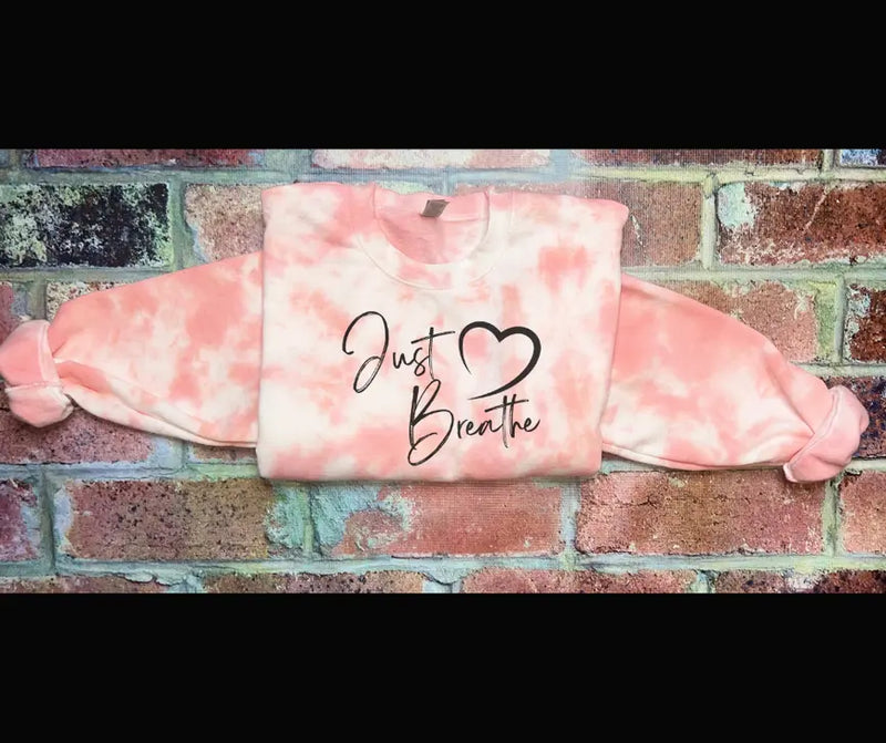 Coral Tie Dye Crewneck Sweatshirt or Long Sleeve Tee The Blended Owl