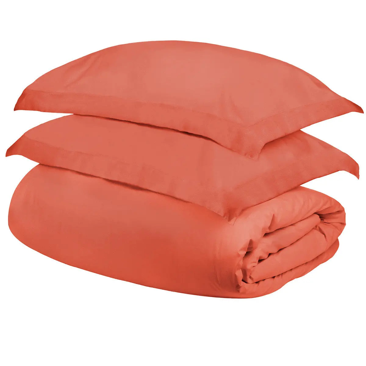 Coral Twin Cotton Blend 300 Thread Count Washable Duvet Cover Set Homeroots Bed & Bath