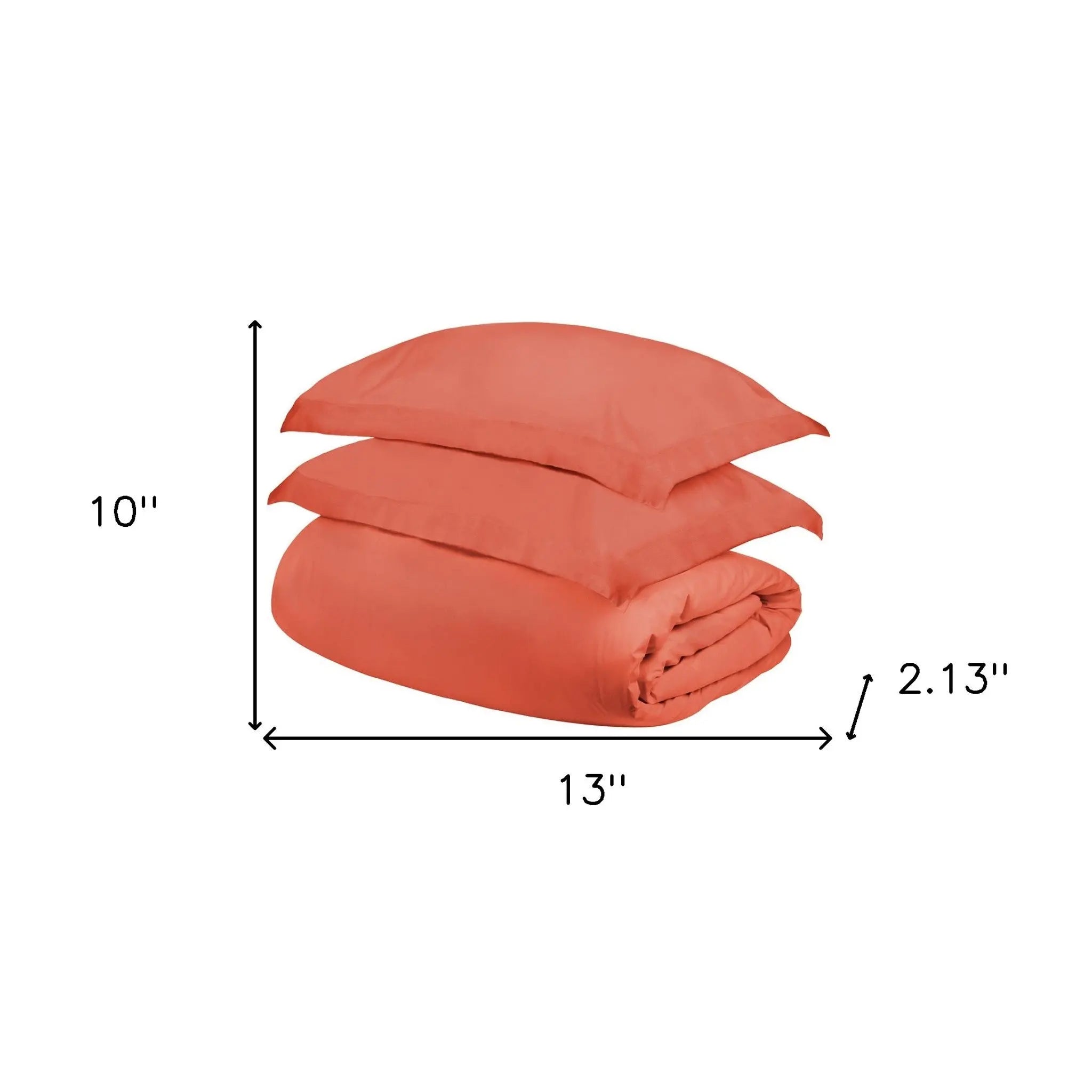 Coral Twin Cotton Blend 300 Thread Count Washable Duvet Cover Set Homeroots Bed & Bath