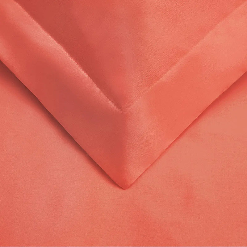 Coral Twin Cotton Blend 300 Thread Count Washable Duvet Cover Set Homeroots Bed & Bath
