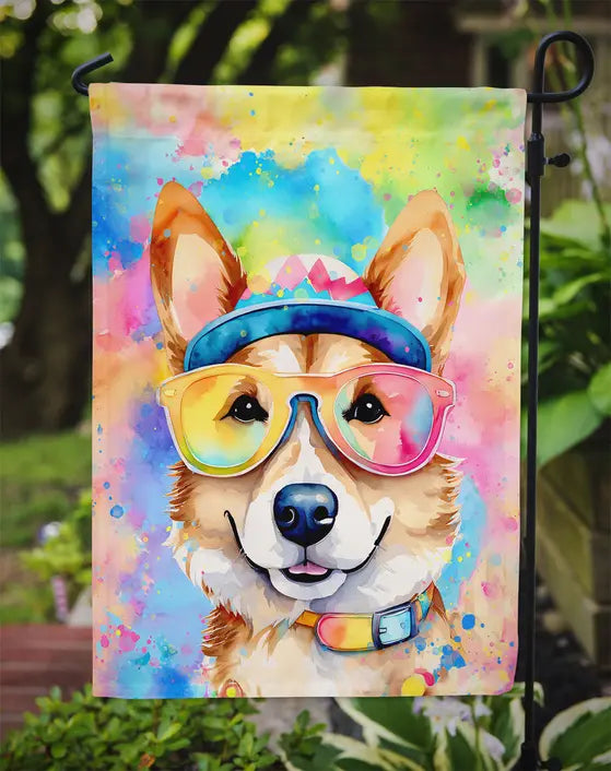 Corgi Hippie Dawg Garden Flag Caroline's Treasures