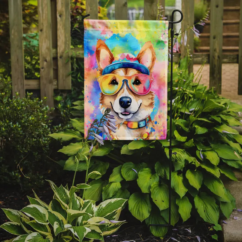Corgi Hippie Dawg Garden Flag Caroline's Treasures