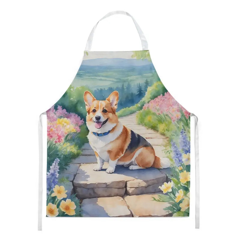 Corgi Spring Path Apron Caroline's Treasures