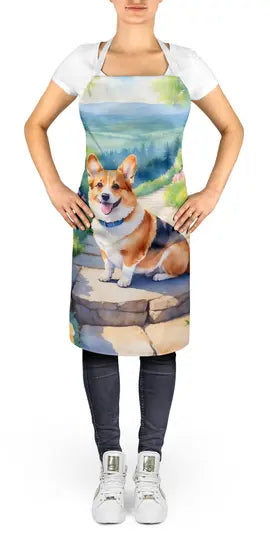 Corgi Spring Path Apron Caroline's Treasures