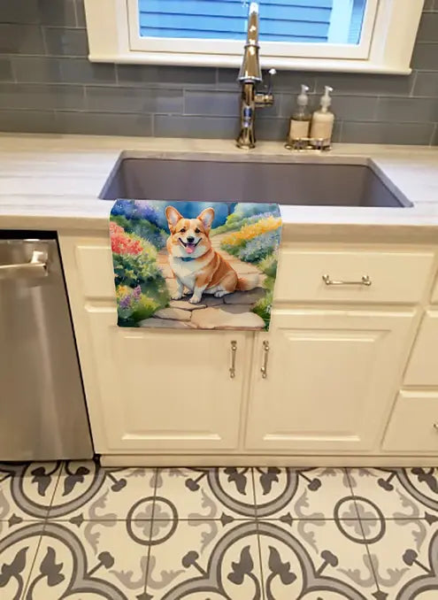 Corgi Spring Path Pair of Pot Holders Caroline's Treasures