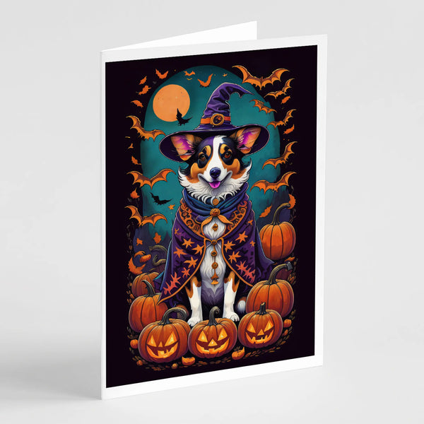 Corgi Witchy Halloween Greeting Cards Pack of 8 Caroline's Treasures
