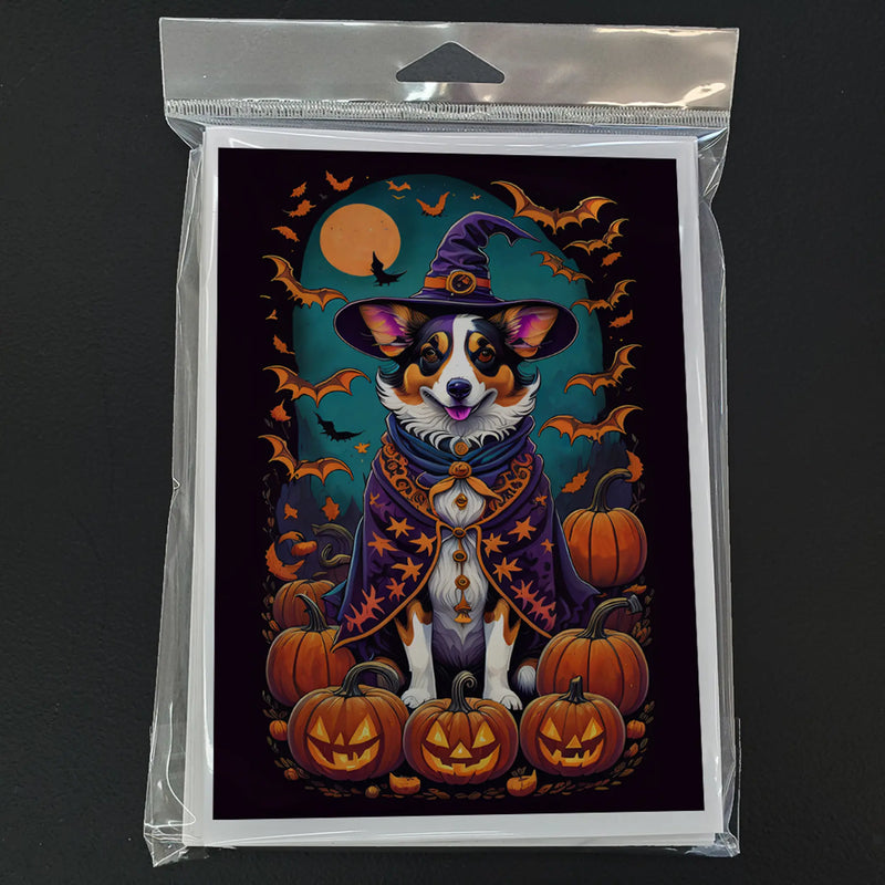 Corgi Witchy Halloween Greeting Cards Pack of 8 Caroline's Treasures