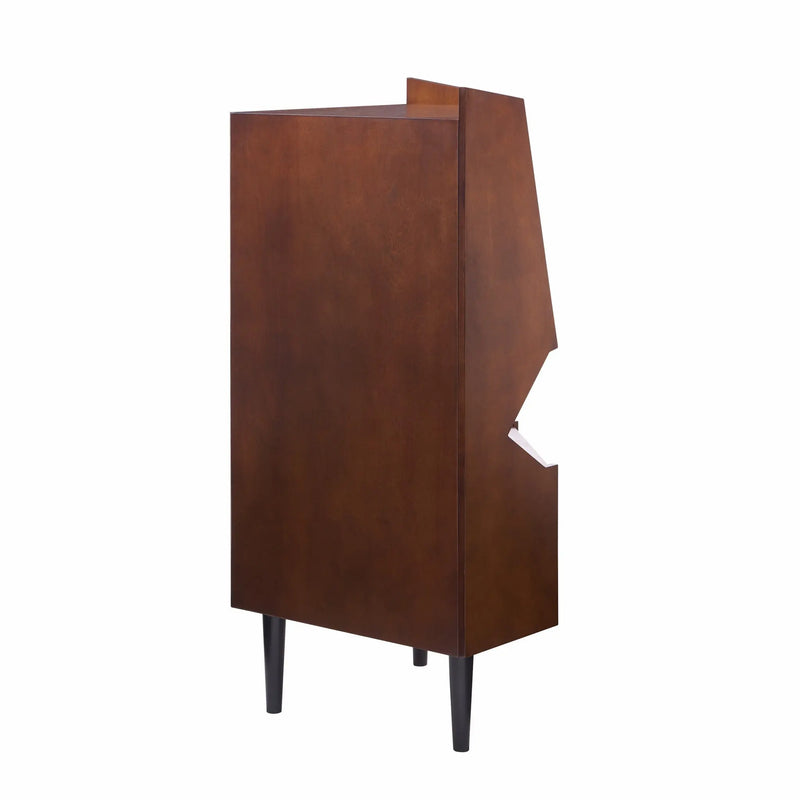 Cosmo Brown and Black Corner Bar Cabinet Homeroots Kitchen & Dining