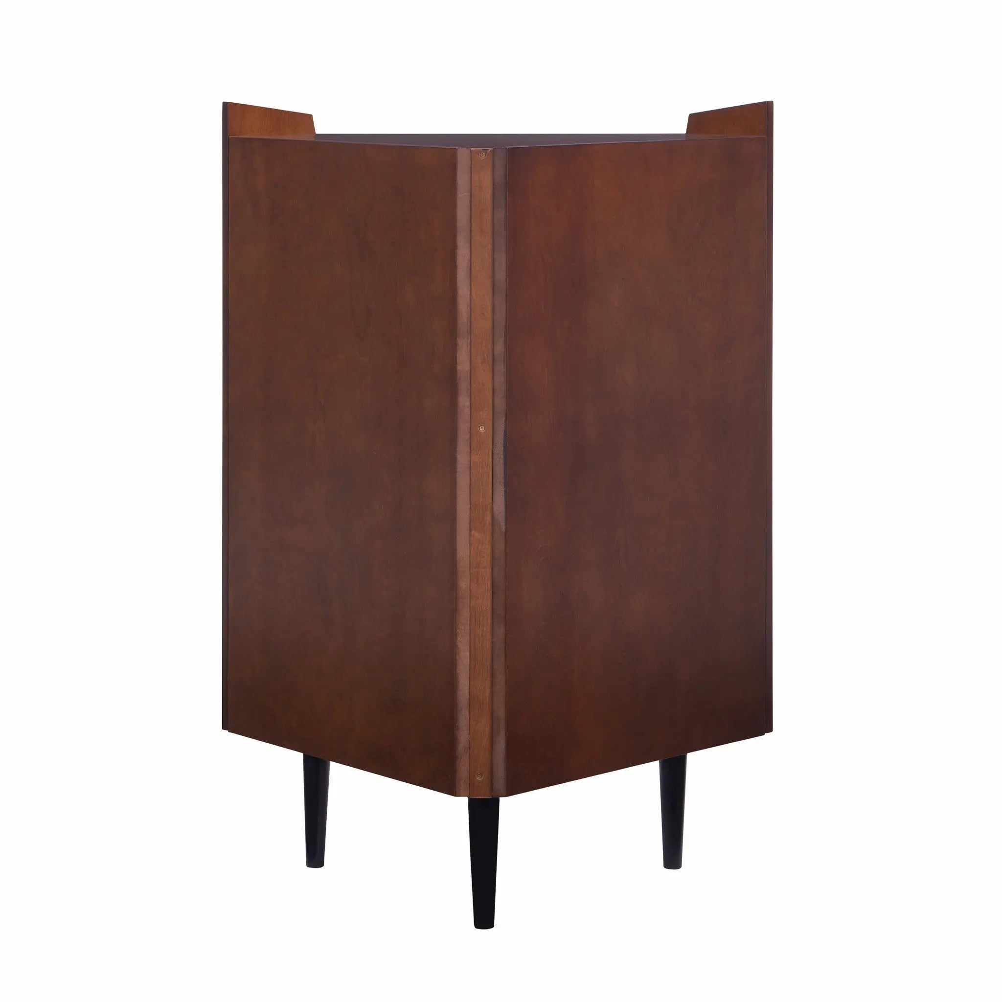 Cosmo Brown and Black Corner Bar Cabinet Homeroots Kitchen & Dining