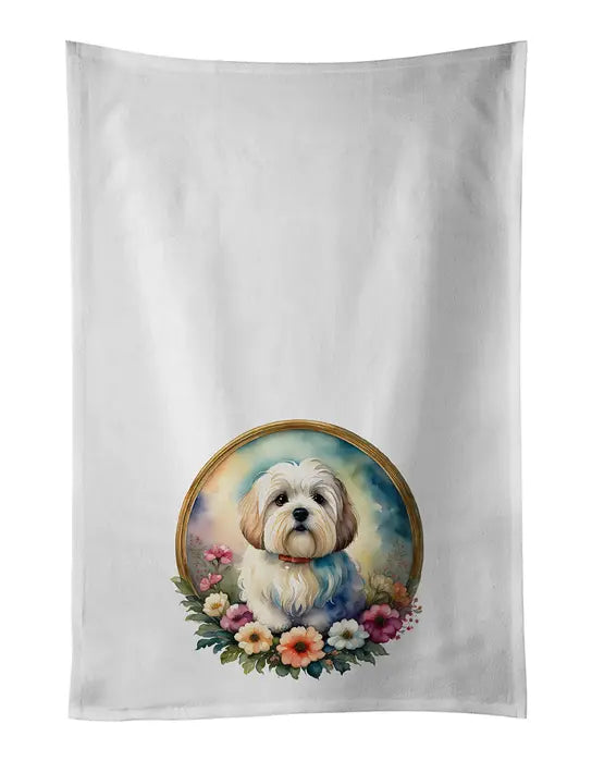 Coton De Tulear and Flowers Foam Coasters Caroline's Treasures