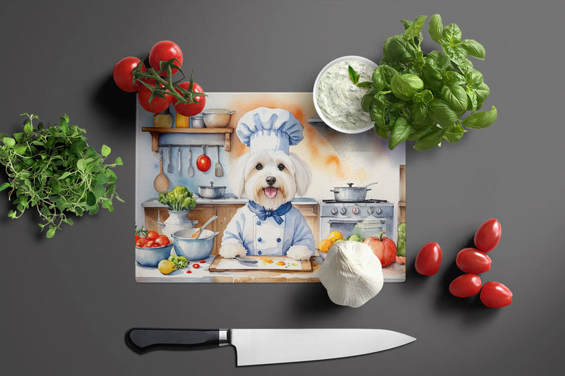 Coton de Tulear The Chef Glass Cutting Board Caroline's Treasures