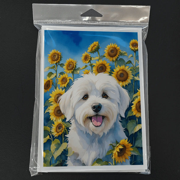 Coton de Tulear in Sunflowers Greeting Cards Pack of 8 Caroline's Treasures