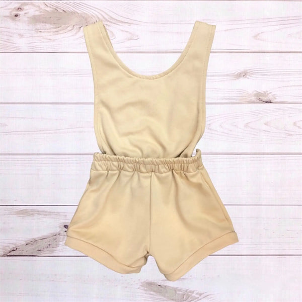 Cotton Romper (Beige) Melina & Me