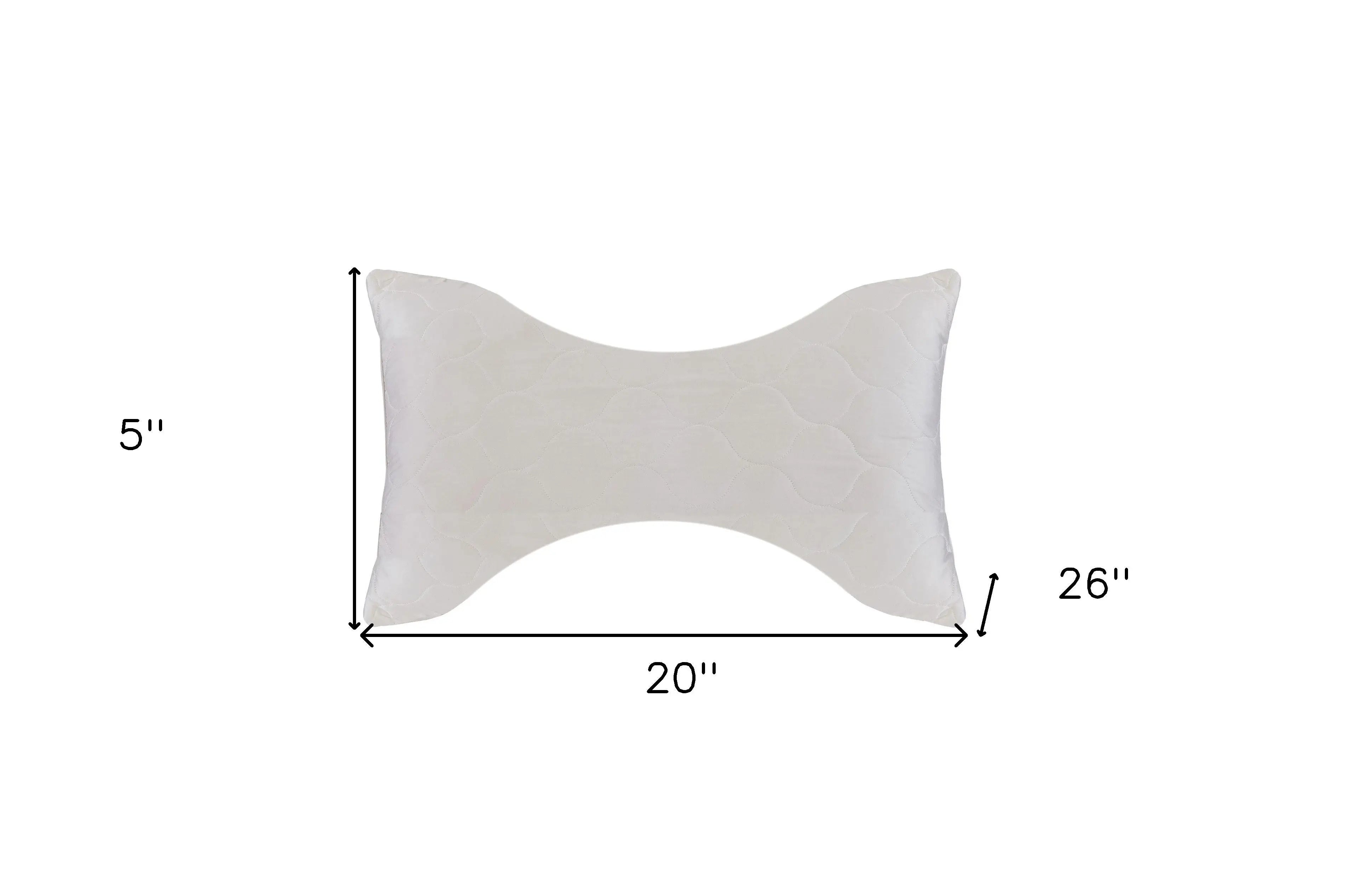 Cotton Wool Hypoallergenic Ergonomic Standard Size Bed Pillow Homeroots Bed & Bath