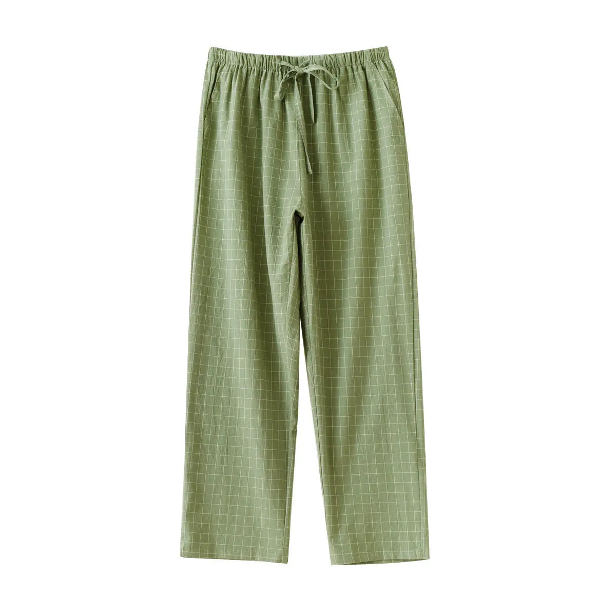 Couple Style Washed Home Pants for Men and Women, Pure Cotton Plaid Pajama Pants, Living Pants, Spring and Autumn Style, Japanese Warehouse Available for Wholesale GreatEagleInc
