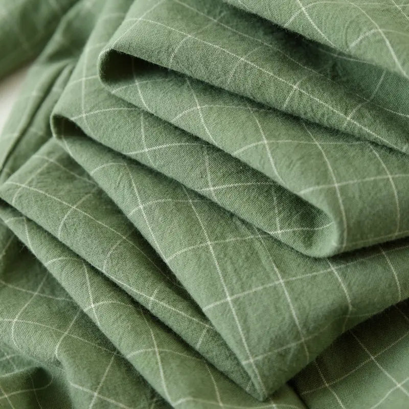 Couple Style Washed Home Pants for Men and Women, Pure Cotton Plaid Pajama Pants, Living Pants, Spring and Autumn Style, Japanese Warehouse Available for Wholesale GreatEagleInc