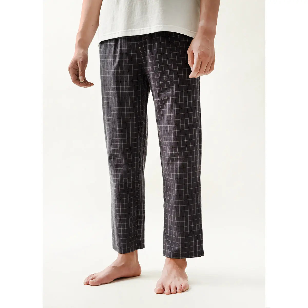 Couple Style Washed Home Pants for Men and Women, Pure Cotton Plaid Pajama Pants, Living Pants, Spring and Autumn Style, Japanese Warehouse Available for Wholesale GreatEagleInc