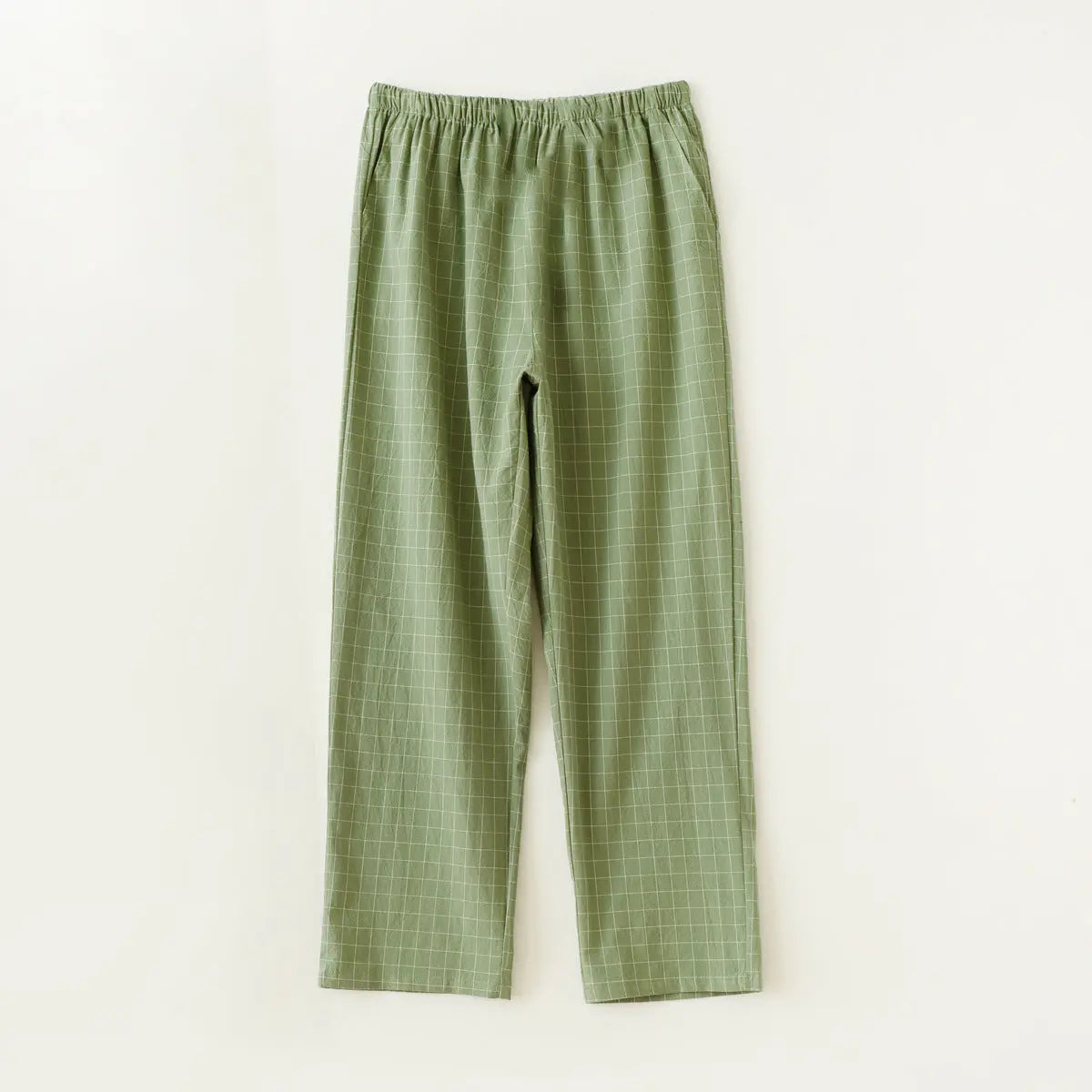 Couple Style Washed Home Pants for Men and Women, Pure Cotton Plaid Pajama Pants, Living Pants, Spring and Autumn Style, Japanese Warehouse Available for Wholesale GreatEagleInc