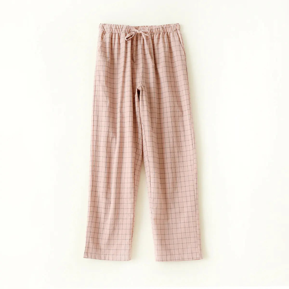 Couple Style Washed Home Pants for Men and Women, Pure Cotton Plaid Pajama Pants, Living Pants, Spring and Autumn Style, Japanese Warehouse Available for Wholesale GreatEagleInc