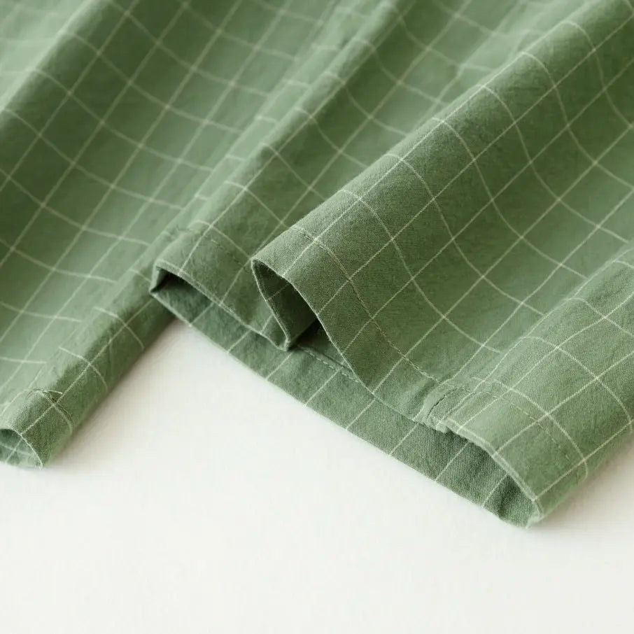 Couple Style Washed Home Pants for Men and Women, Pure Cotton Plaid Pajama Pants, Living Pants, Spring and Autumn Style, Japanese Warehouse Available for Wholesale GreatEagleInc
