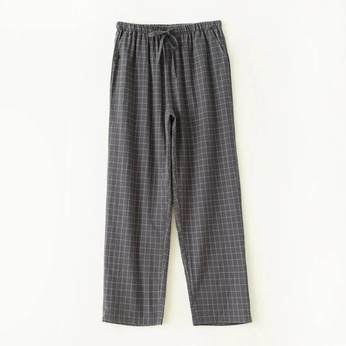 Couple Style Washed Home Pants for Men and Women, Pure Cotton Plaid Pajama Pants, Living Pants, Spring and Autumn Style, Japanese Warehouse Available for Wholesale GreatEagleInc