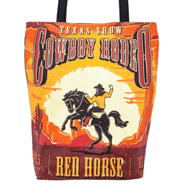 Cowboy Rodeo Recycled Military Tent Tote Vintage Addiction