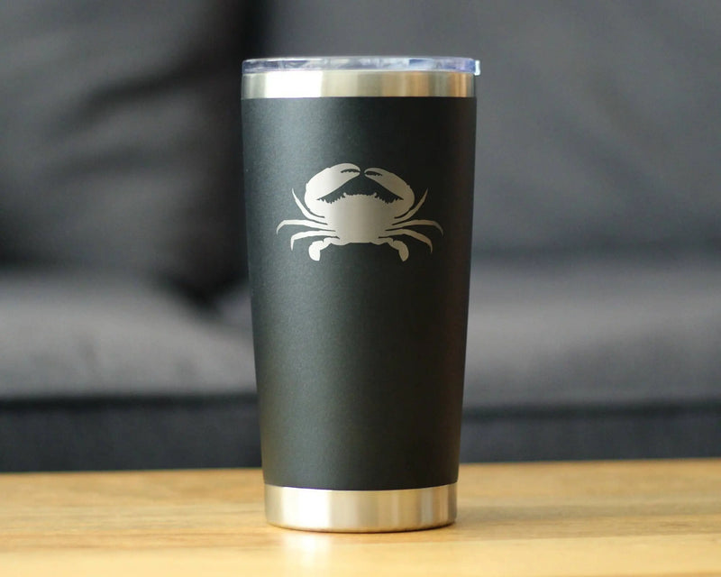 Crab Silhouette Insulated Travel Tumbler - Ocean Beach Gifts Bevvee