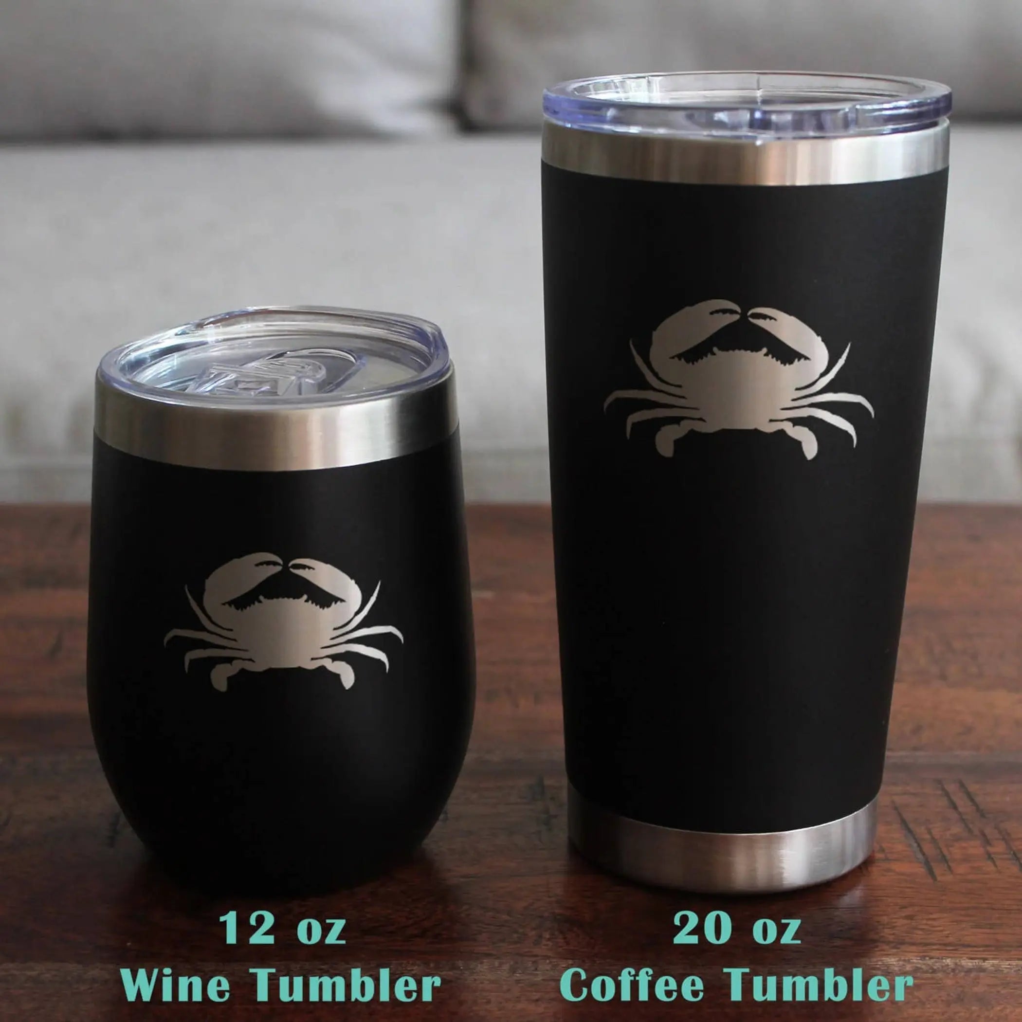 Crab Silhouette Insulated Travel Tumbler - Ocean Beach Gifts Bevvee