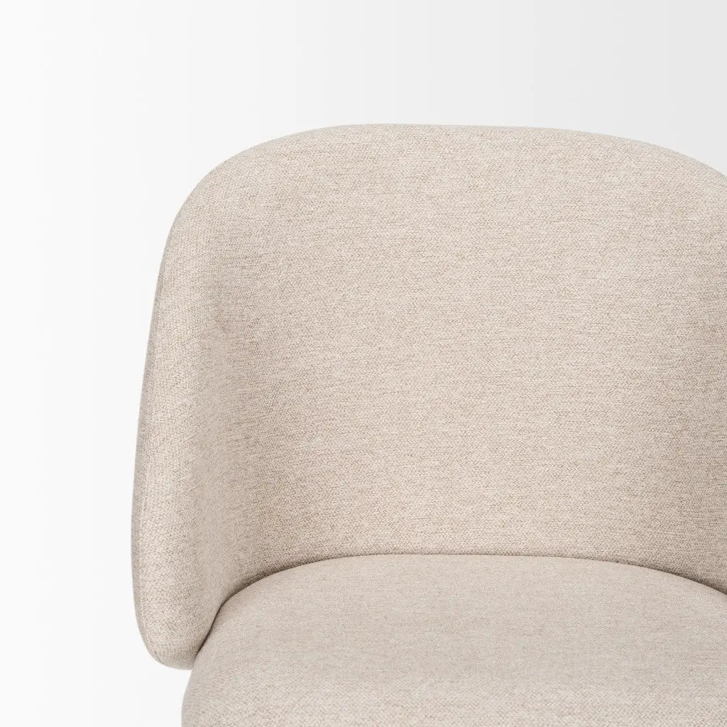 Cream and Black Upholstered Fabric And Metal Dining Side Chair Homeroots Kitchen & Dining