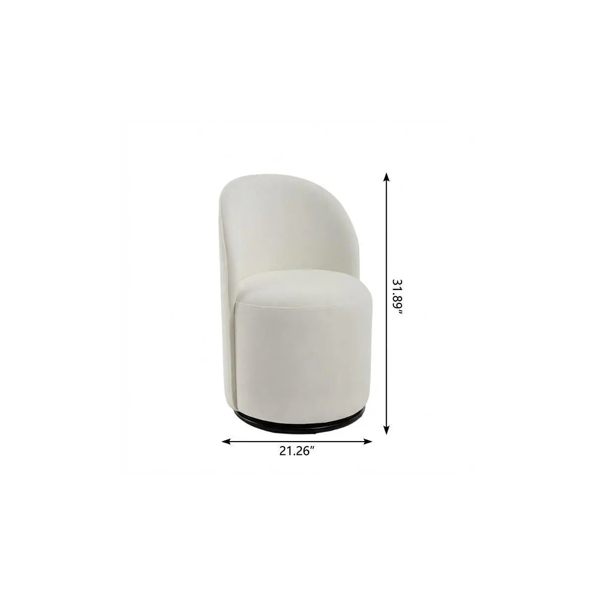 Cream and Black Velvet Curved Back Swivel Dining Arm Chair Homeroots Kitchen & Dining