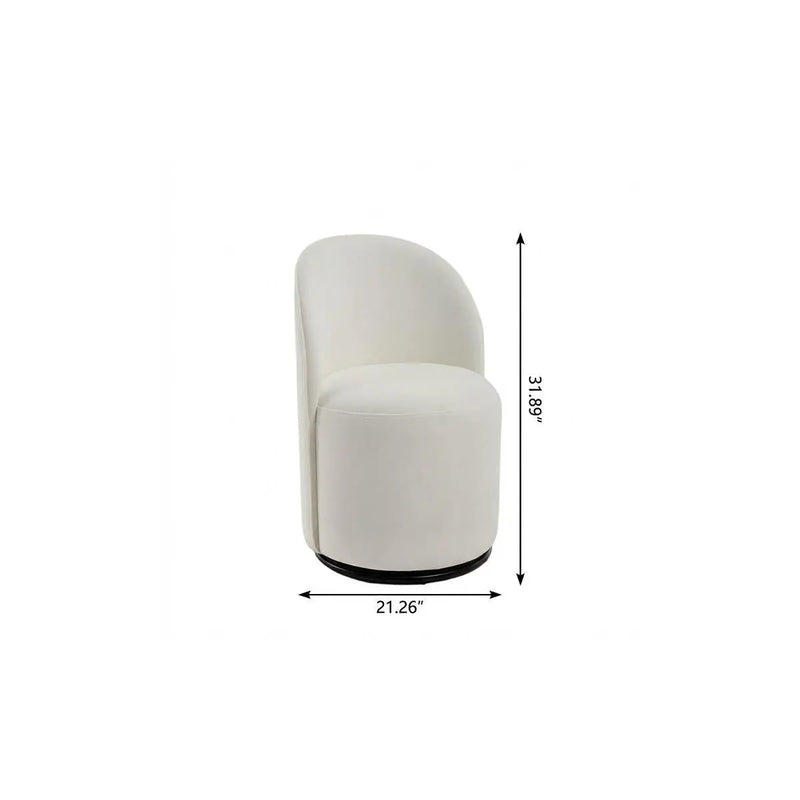 Cream and Black Velvet Curved Back Swivel Dining Arm Chair Homeroots Kitchen & Dining