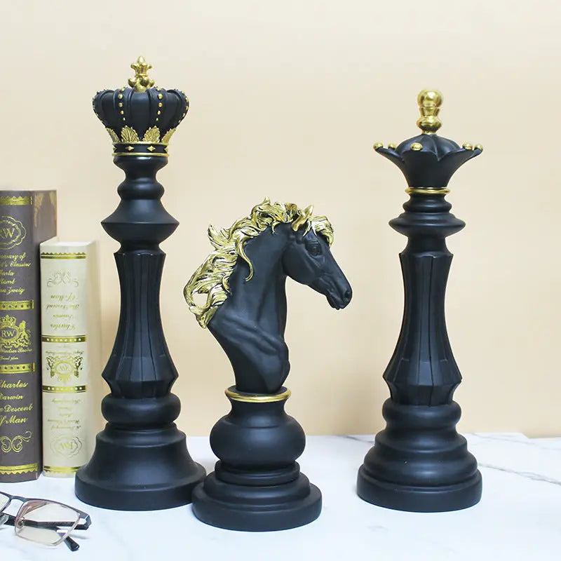 Creative home decoration chess resin decoration window home decoration black white chess ornaments GreatEagleInc