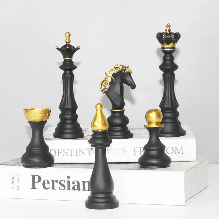 Creative home decoration chess resin decoration window home decoration black white chess ornaments GreatEagleInc