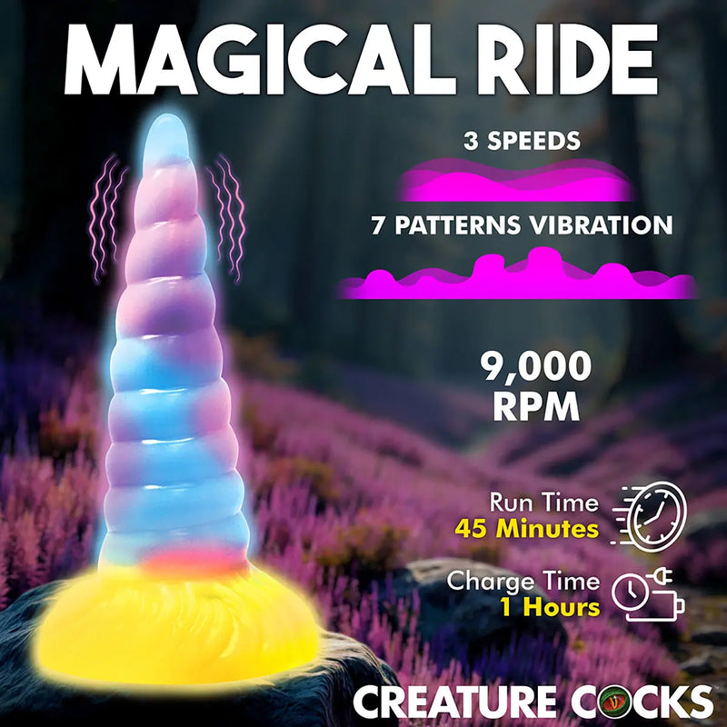 Creature Cocks Unicorn GITD Vib Dildo XR Brands