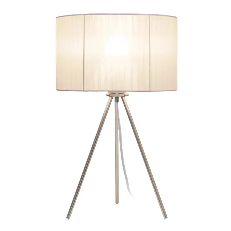 Creekwood Home Contemporary Brushed Nickel Pedestal Table Lamp for Bedroom, Living Room, Dining Room, Office, Entryway All the Rages