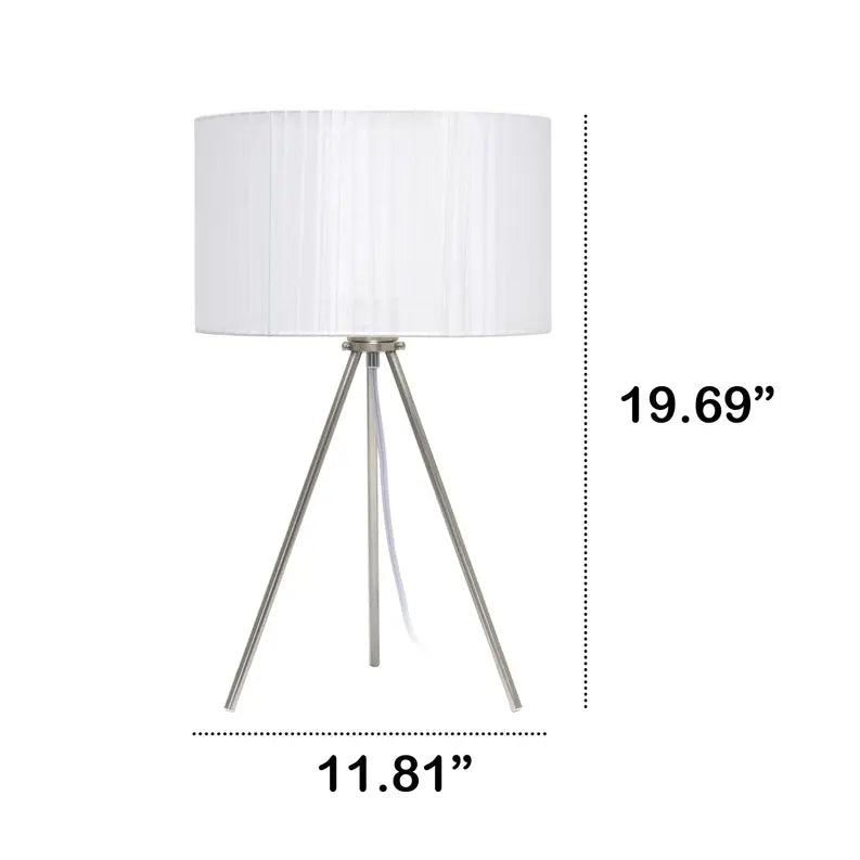 Creekwood Home Contemporary Brushed Nickel Pedestal Table Lamp for Bedroom, Living Room, Dining Room, Office, Entryway All the Rages