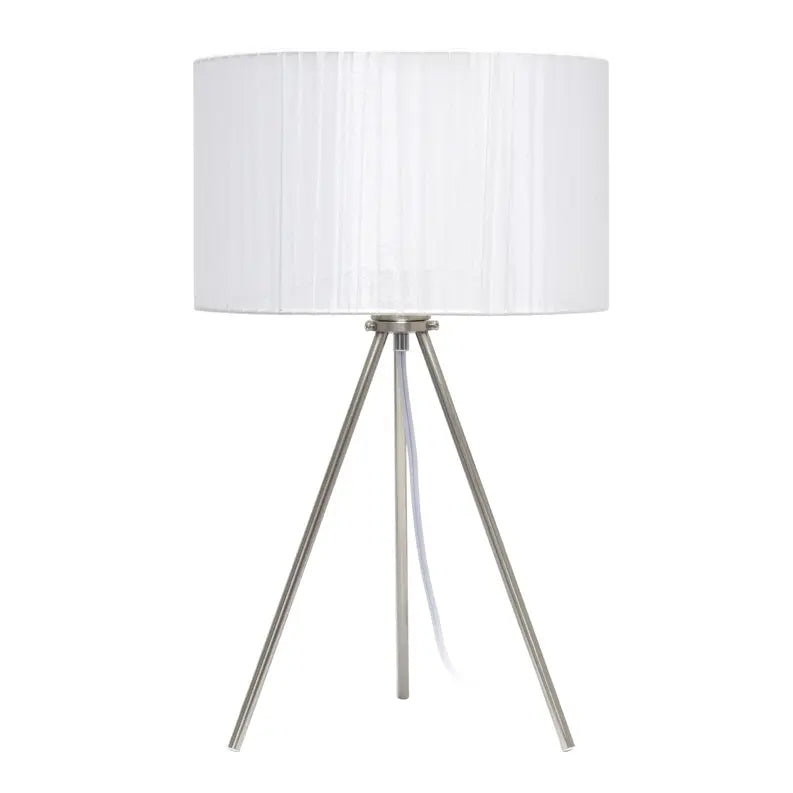 Creekwood Home Contemporary Brushed Nickel Pedestal Table Lamp for Bedroom, Living Room, Dining Room, Office, Entryway All the Rages