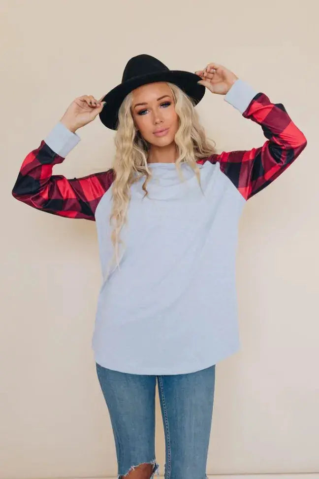 Cristina Plaid Top Stay Warm in Style
