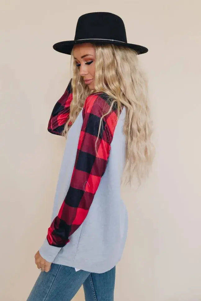 Cristina Plaid Top Stay Warm in Style