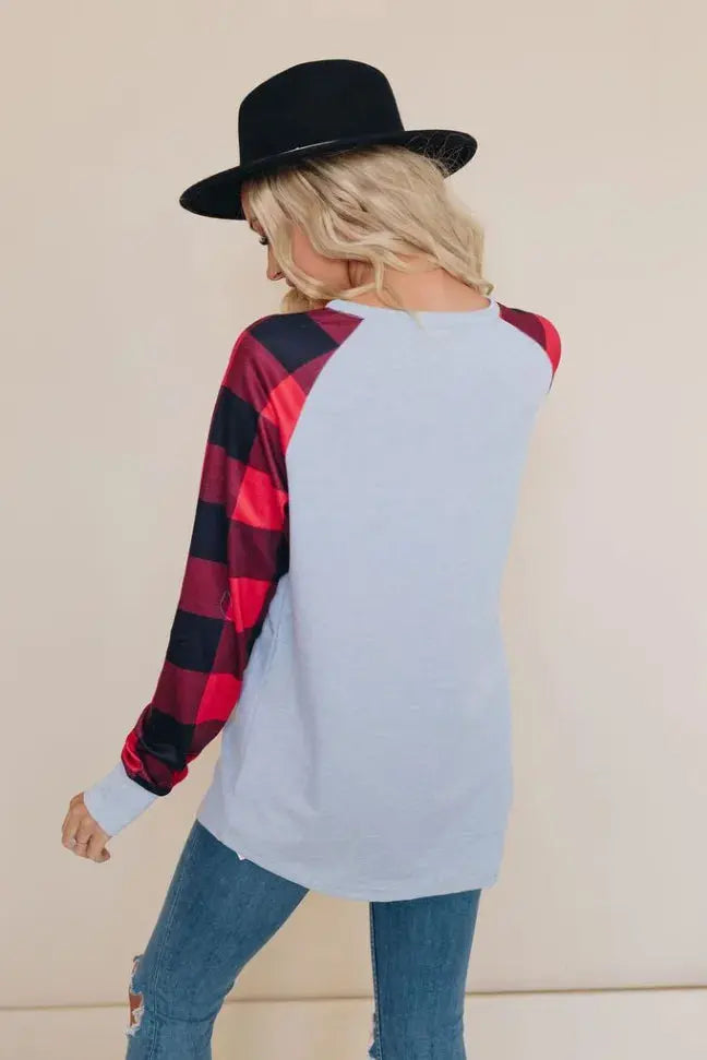 Cristina Plaid Top Stay Warm in Style