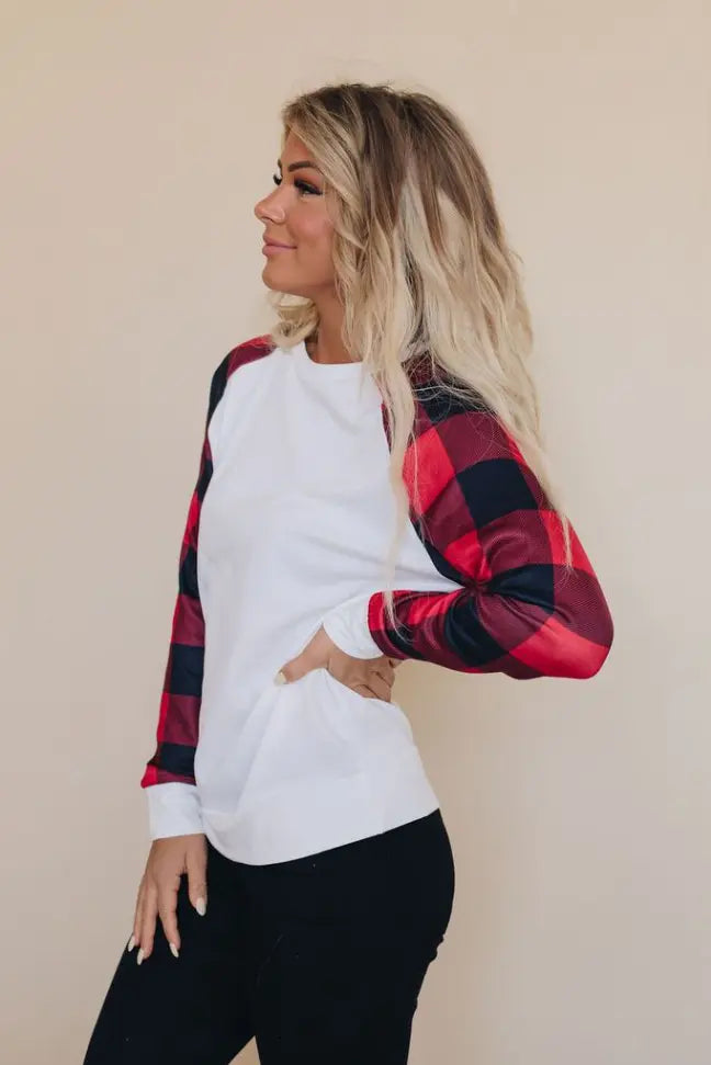 Cristina Plaid Top Stay Warm in Style